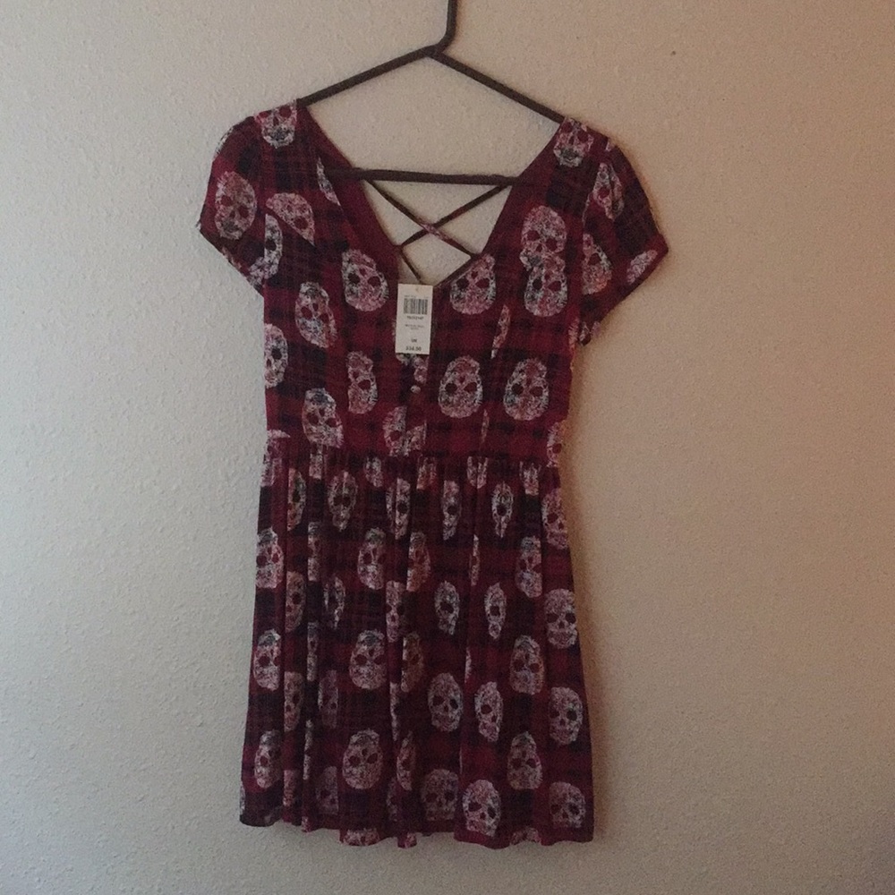 Hot Topic Plaid Skull Dress